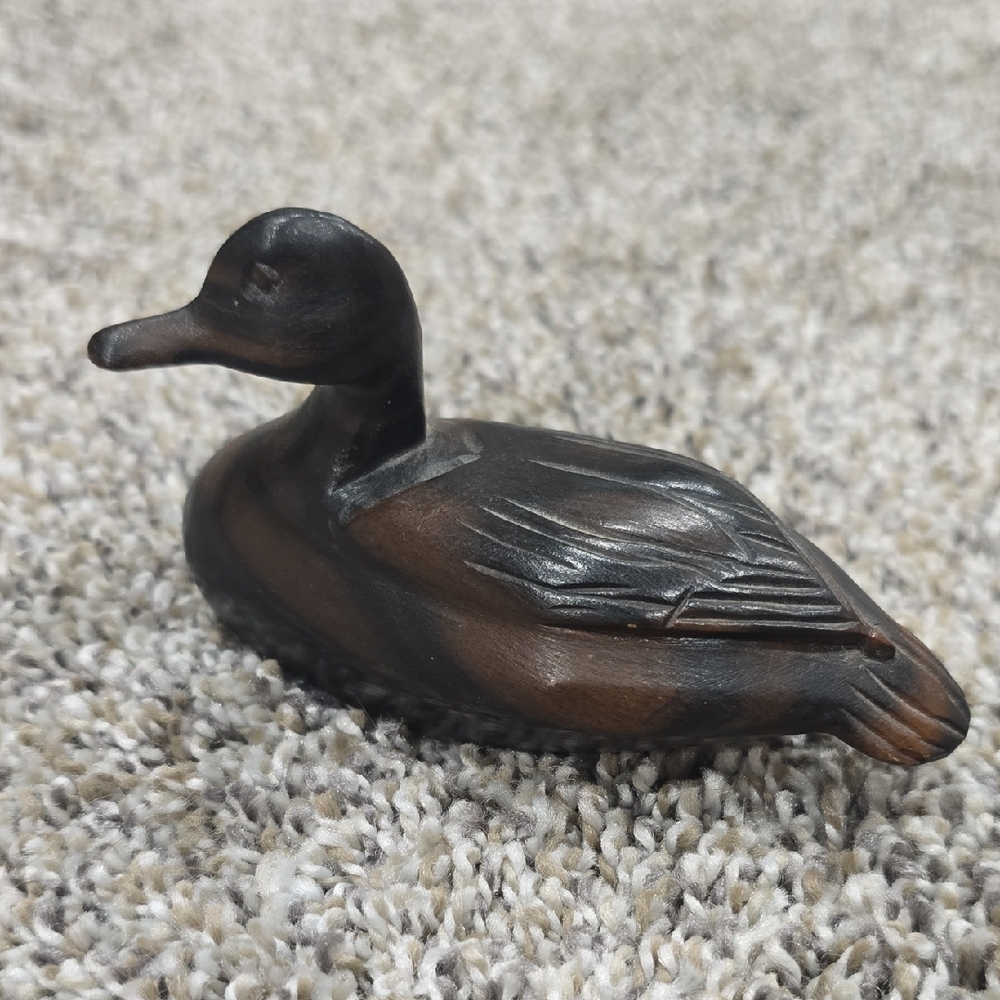 Wooden Duck figurine Vtg Ironwood or Rosewood.